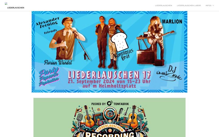 Screenshot of liederlauschen.de
