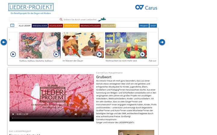 Screenshot of liederprojekt.org