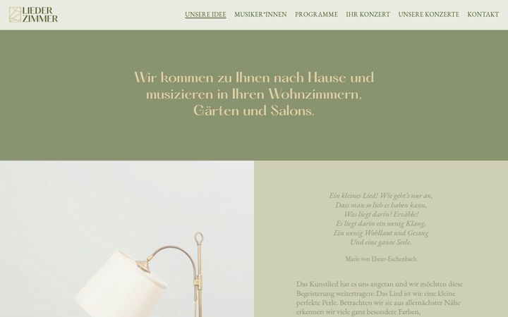 Screenshot of liederzimmer.de