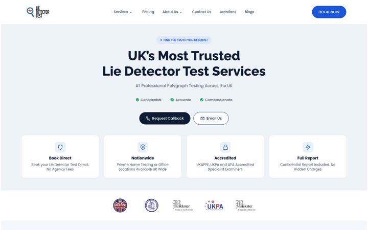 Screenshot of liedetectortest.org