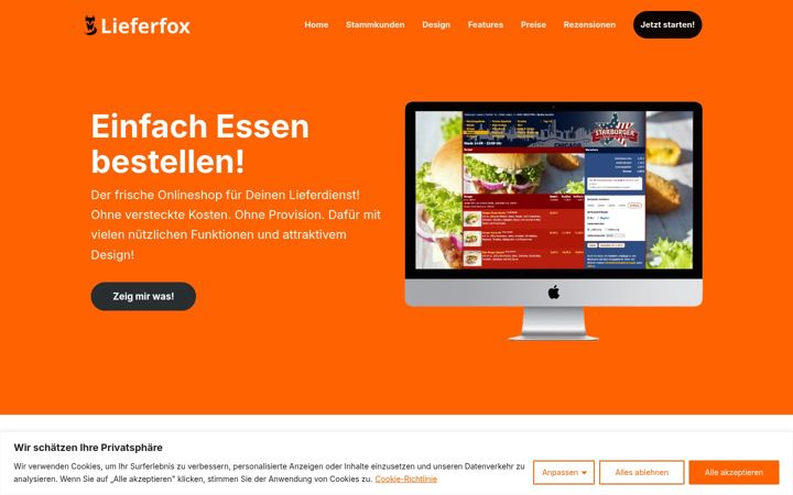 Screenshot of lieferfox.de