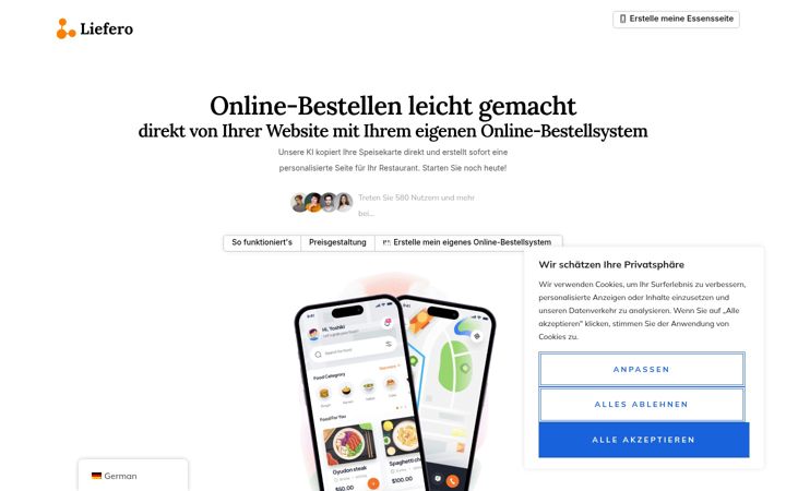 Screenshot of liefero.de