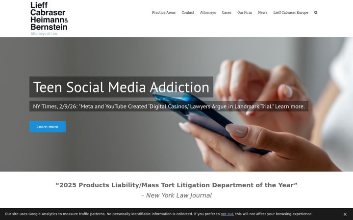 Screenshot of lieffcabraser.com