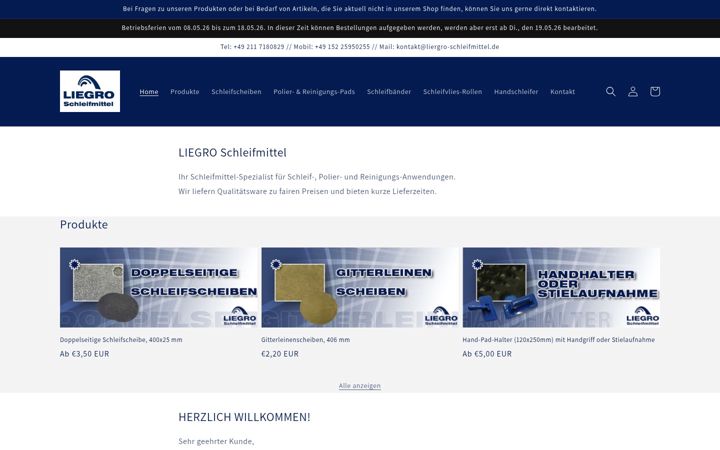 Screenshot of liegro-schleifmittel.de