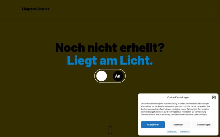 Screenshot of liegtamlicht.de