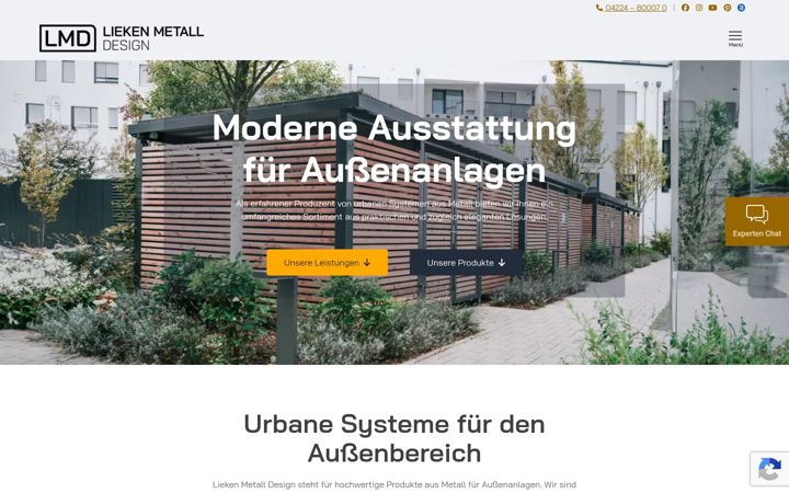 Screenshot of lieken-metall-design.de