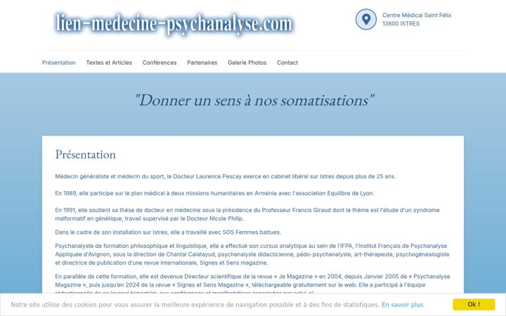 Screenshot of lien-medecine-psychanalyse.com