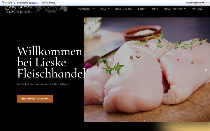 Screenshot of lieske-fleischhandel.de