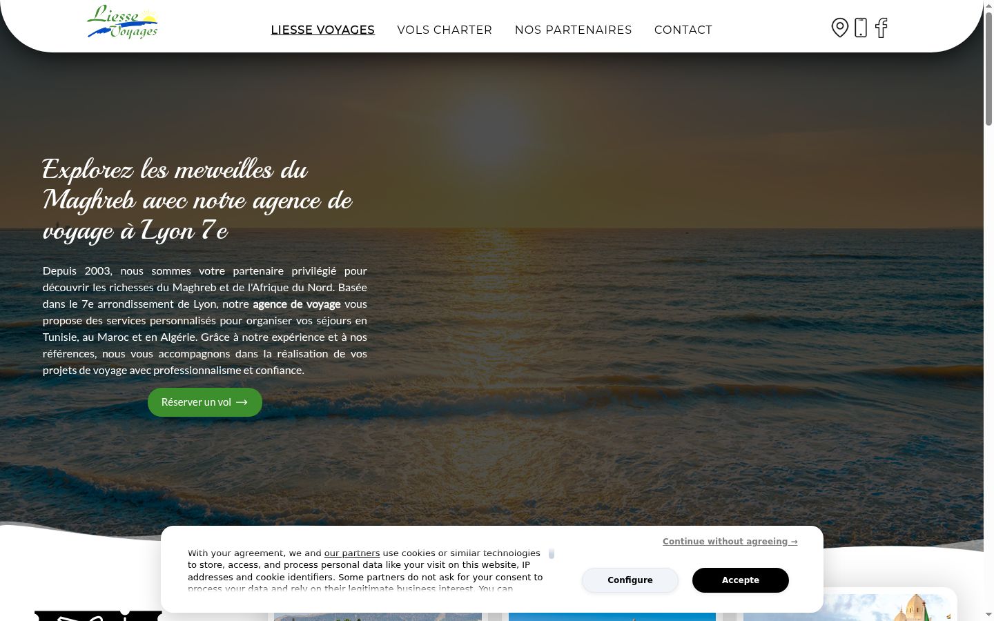 Screenshot del banner di consenso mostrato prima di qualsiasi interazione