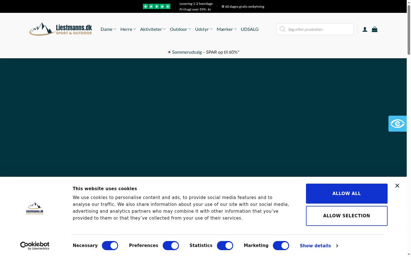 Screenshot of the consent banner shown before any interaction