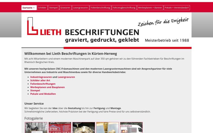 Screenshot of lieth-beschriftungen.de
