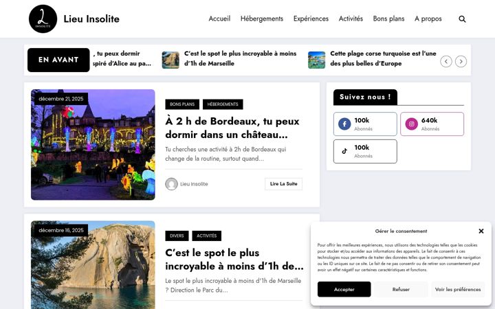 Screenshot of lieuinsolite.net