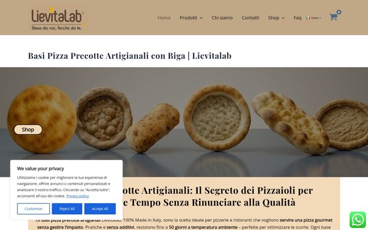 Screenshot of lievitalab.com