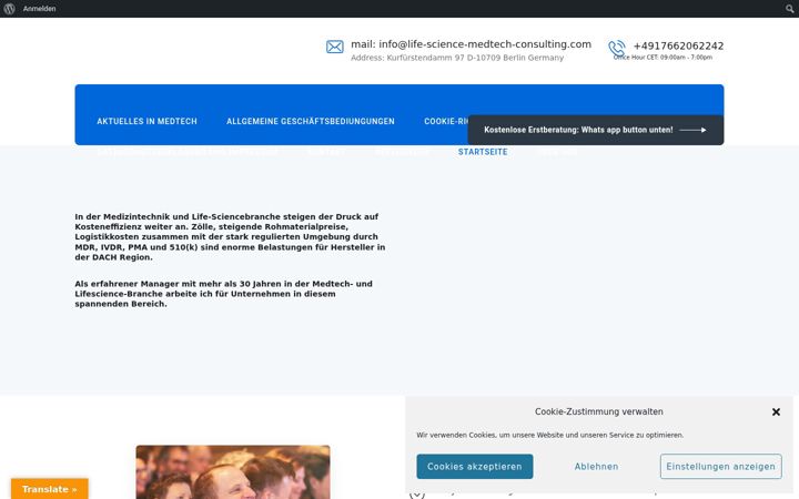 Screenshot of life-science-medtech-consulting.com