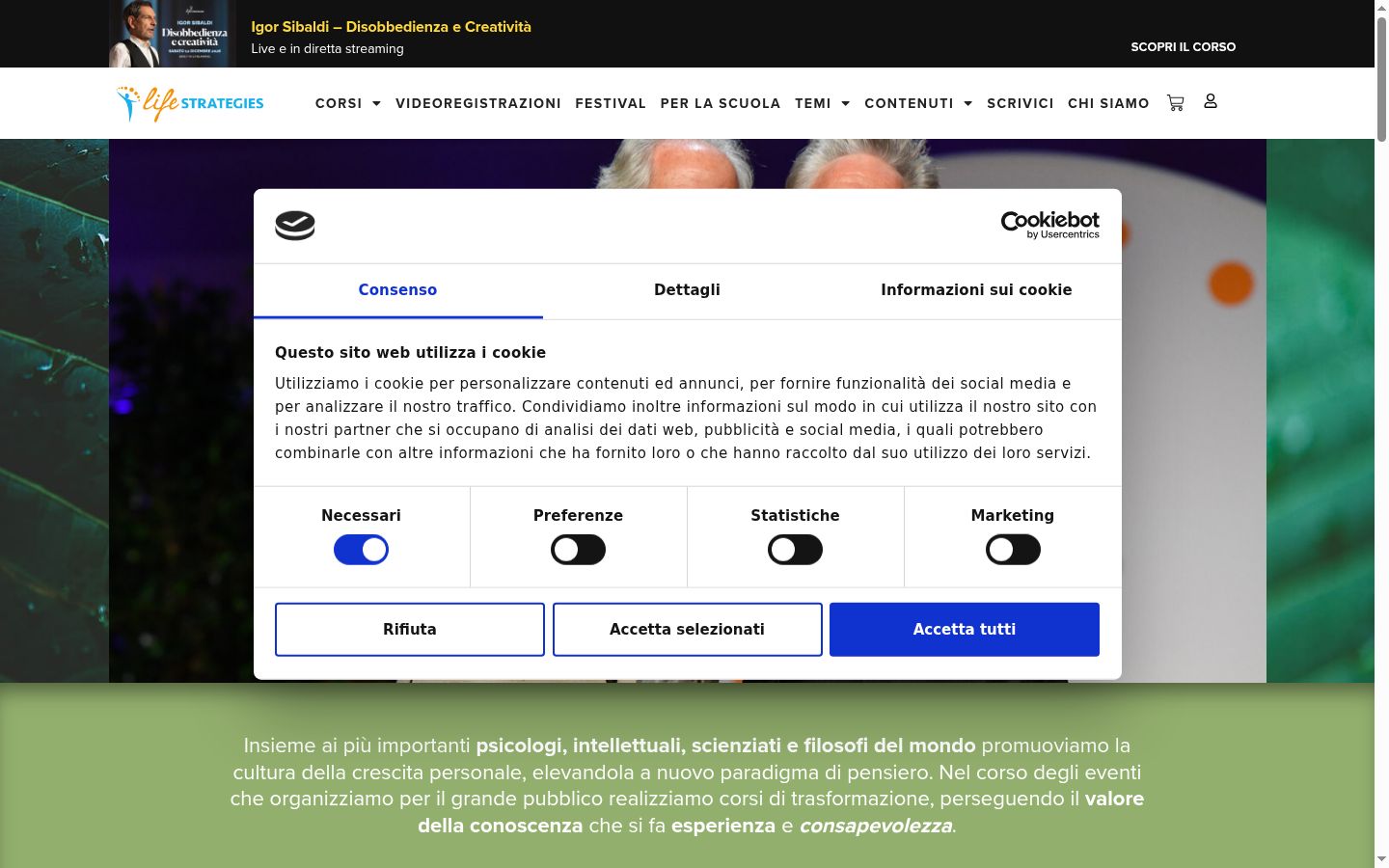 Sutikimo reklamjuostės, rodytos prieš bet kokią sąveiką, ekrano kopija