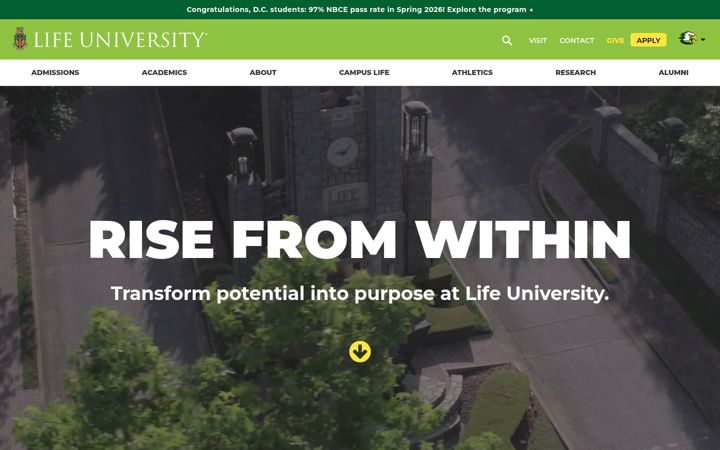 Screenshot of life.edu