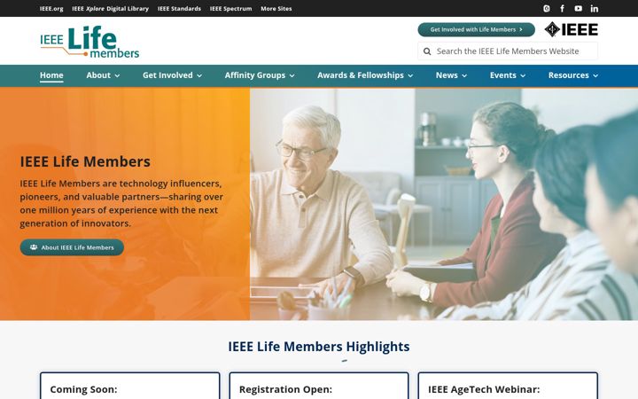 Screenshot of life.ieee.org