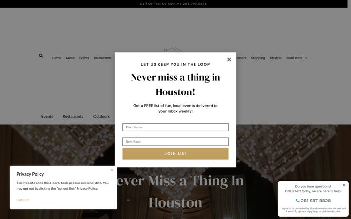 Screenshot of lifeandhomeshouston.com