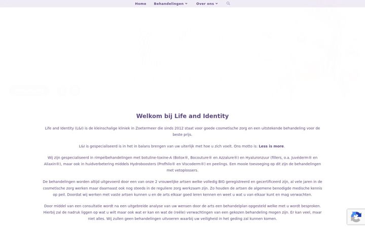 Screenshot of lifeandidentity.com