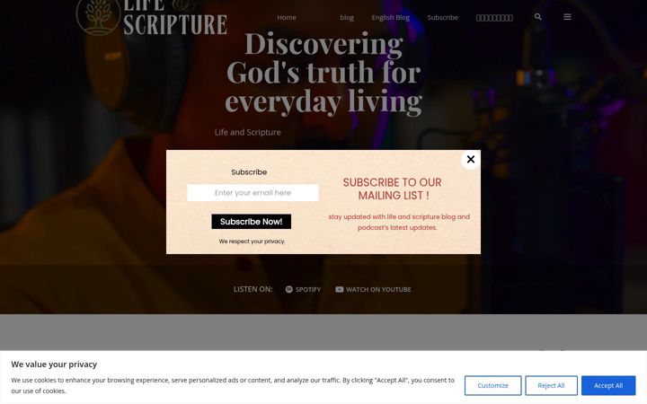 Screenshot of lifeandscripture.com