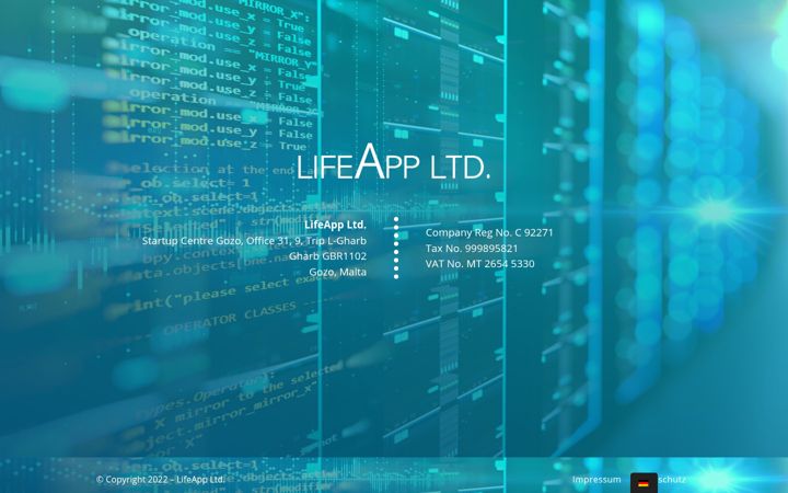 Screenshot of lifeappltd.eu