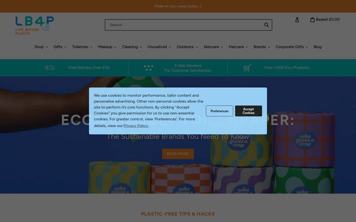 Screenshot of lifebeforeplastic.co.uk