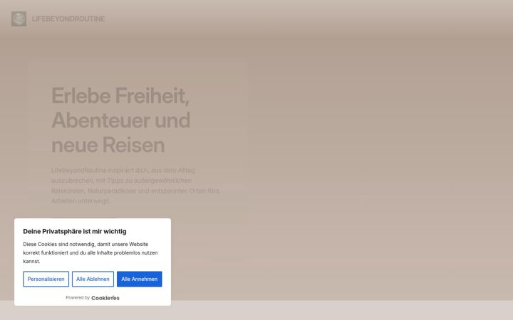 Screenshot of lifebeyondroutine.de