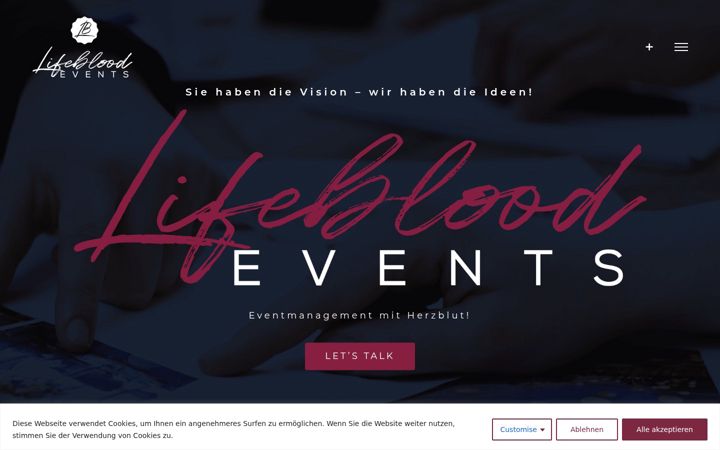 Screenshot of lifeblood-events.de