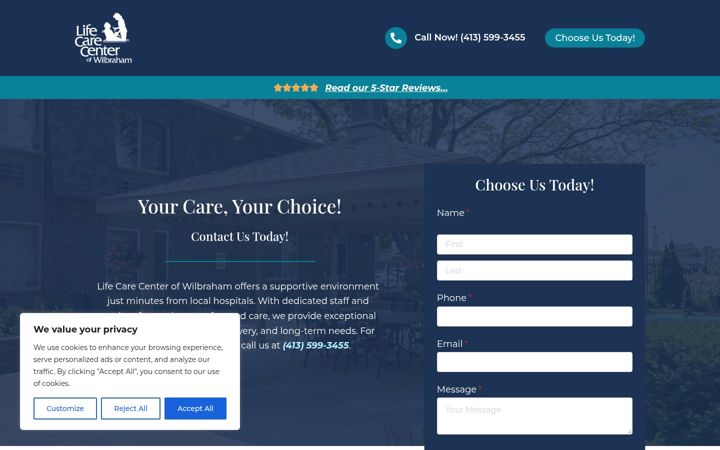 Screenshot of lifecarecenterswilbraham.com