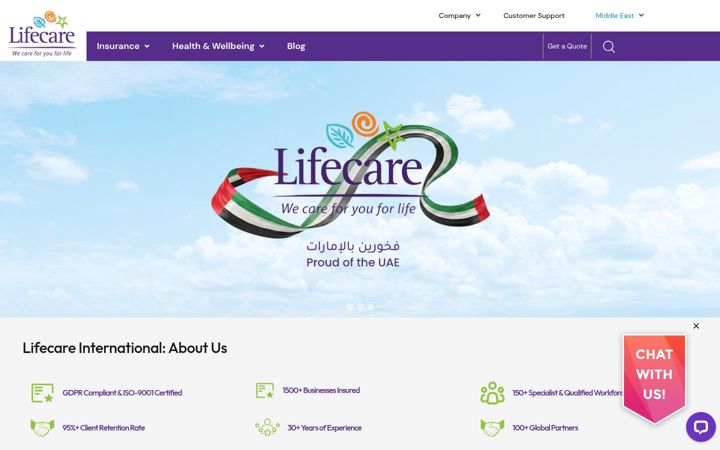 Zrzut ekranu lifecareinternational.com