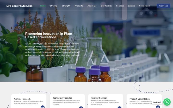 Screenshot of lifecarephytolabs.com