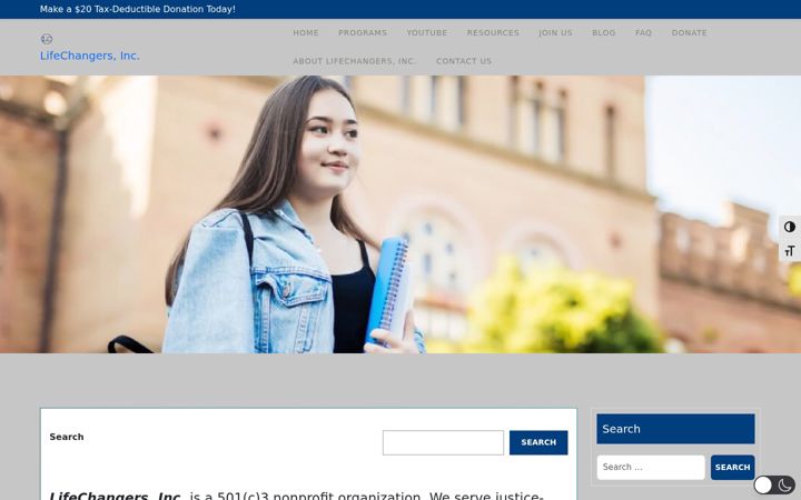 Screenshot of lifechangersinc.org