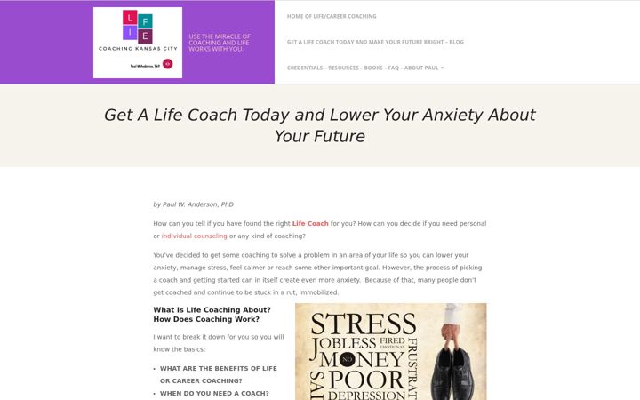 Screenshot of lifecoachingkc.com