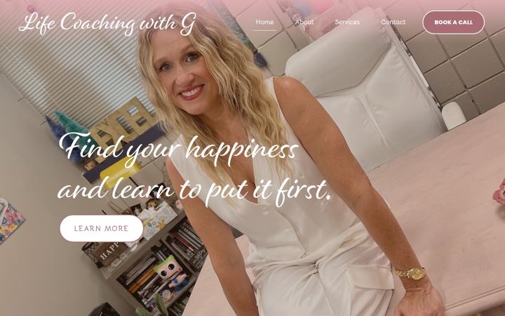 Screenshot of lifecoachingwithg.com