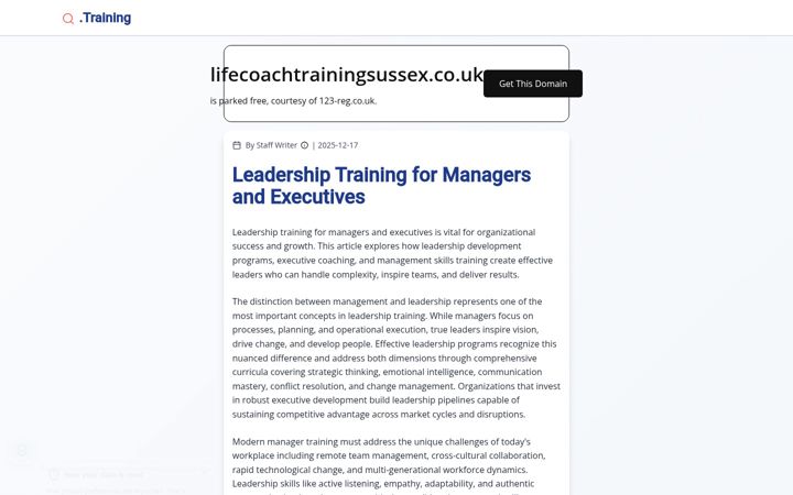 Screenshot of lifecoachtrainingsussex.co.uk