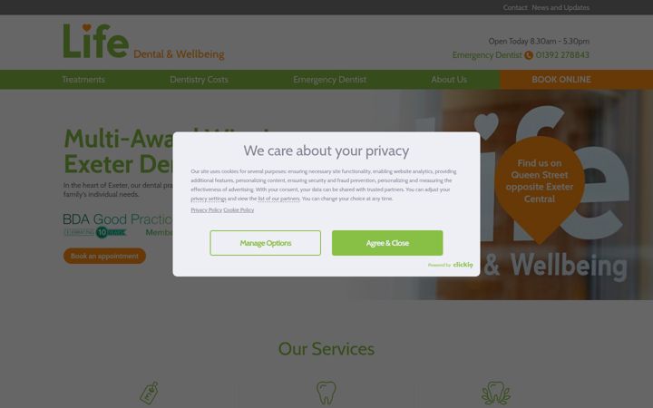 Screenshot of lifedentalandwellbeing.co.uk