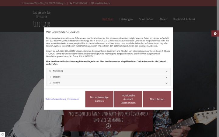 Screenshot of lifeflair.de