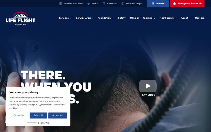 Screenshot of lifeflight.org