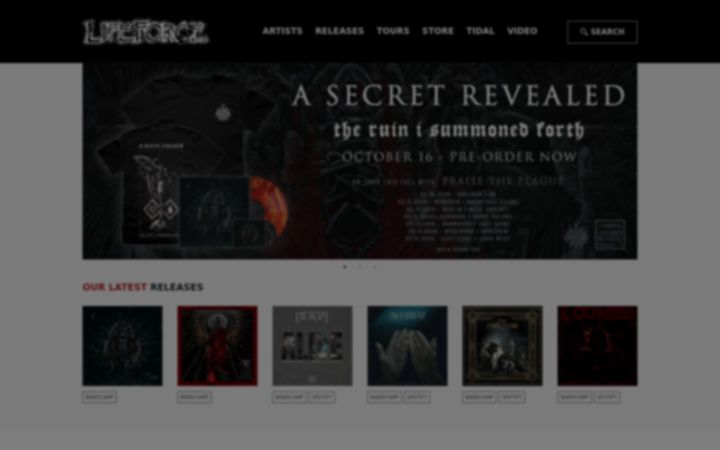 Screenshot of lifeforcerecords.com