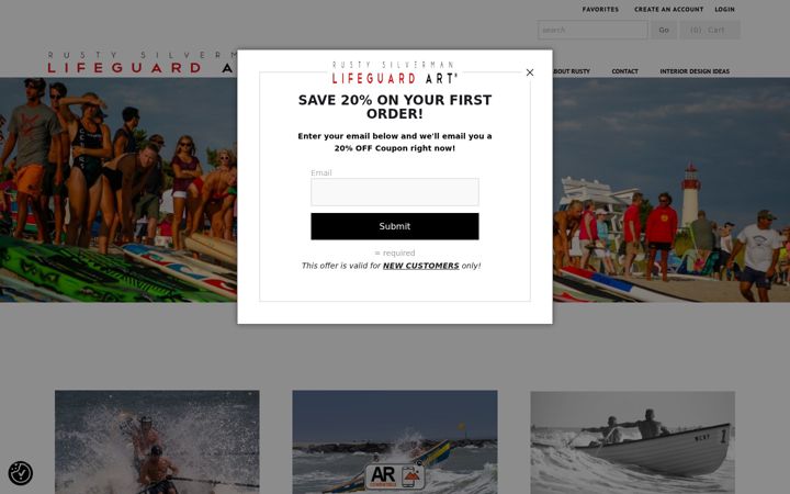 Screenshot of lifeguardart.com