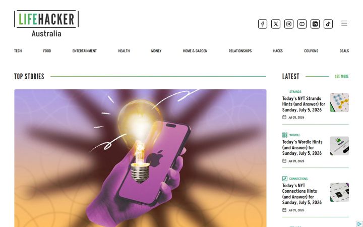Screenshot of lifehacker.com.au