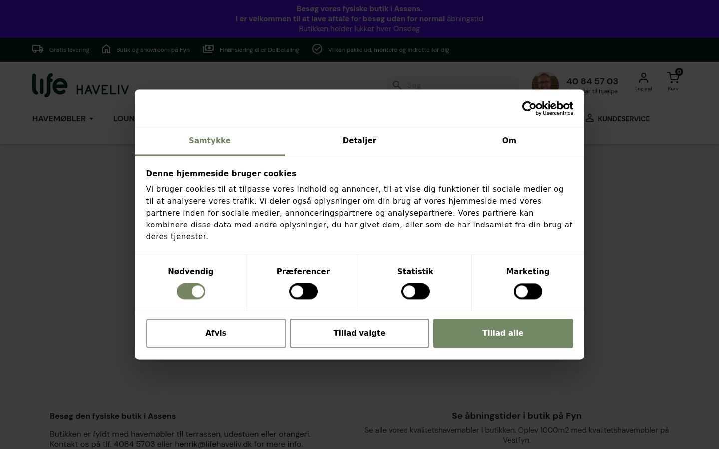 Screenshot van de toestemmingsbanner zoals getoond vóór enige interactie