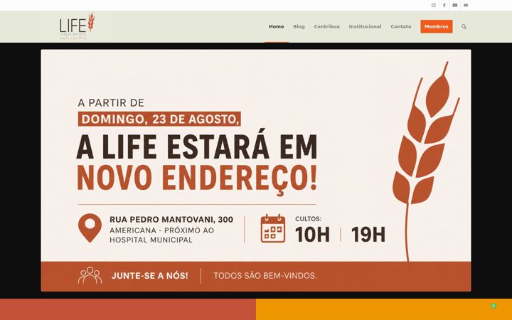 Screenshot of lifeigreja.com.br