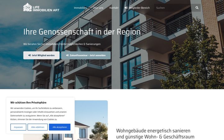 Screenshot of lifeimmobilienart.de