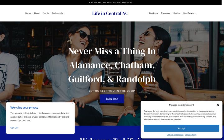 Screenshot of lifeincentralnc.com