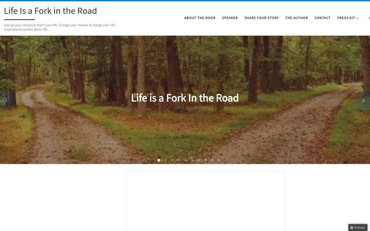 Screenshot of lifeisaforkintheroad.com