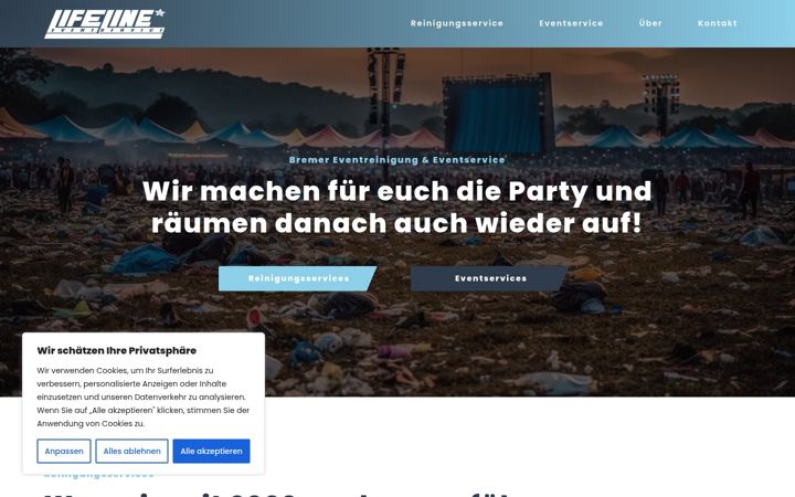 Screenshot of lifeline-eventservice.de