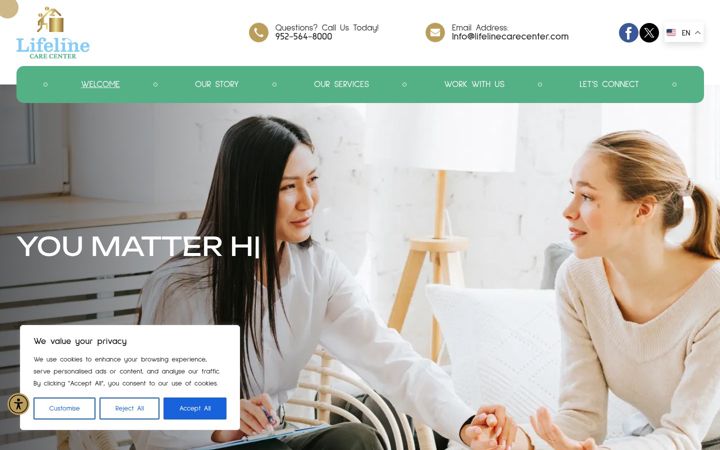 Screenshot of lifelinecarecenter.com