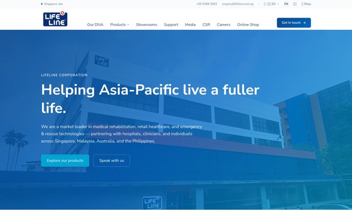 Screenshot of lifelinecorp.com
