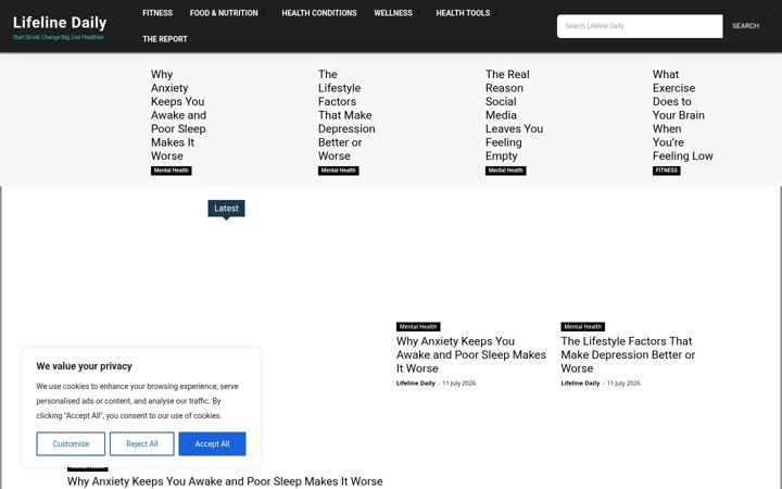 Screenshot of lifelinedaily.com